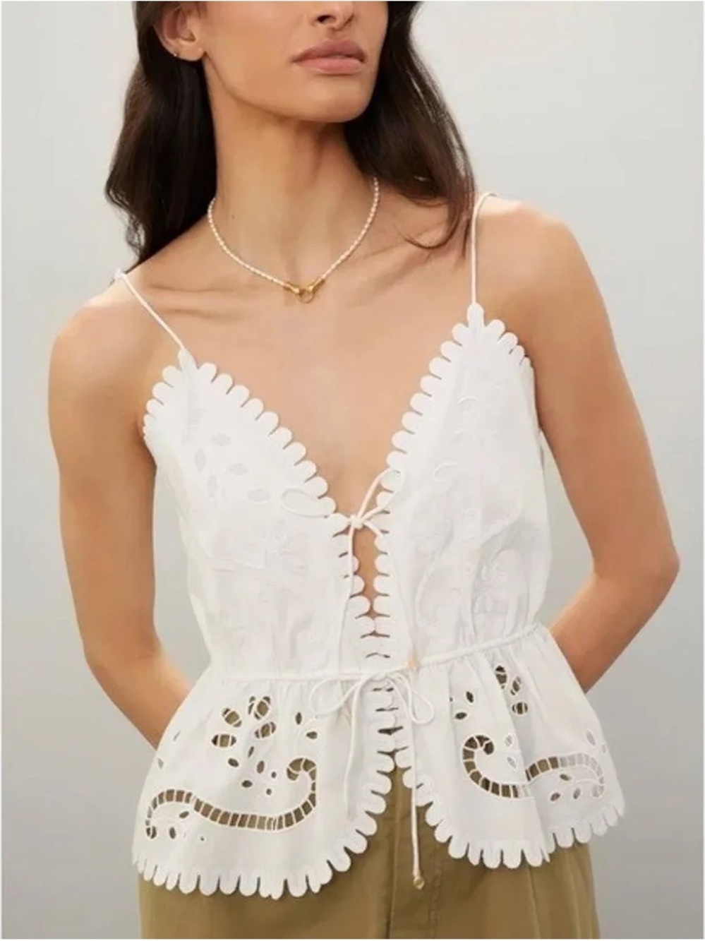 EUC Sea New York Liat Embroidered Cami Top in White Size XS